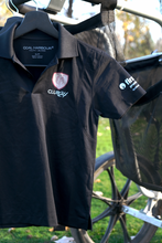 Load image into Gallery viewer, BLACK GOLF POLO x DICKSON GOLF x FIRST TEE FRONT.

